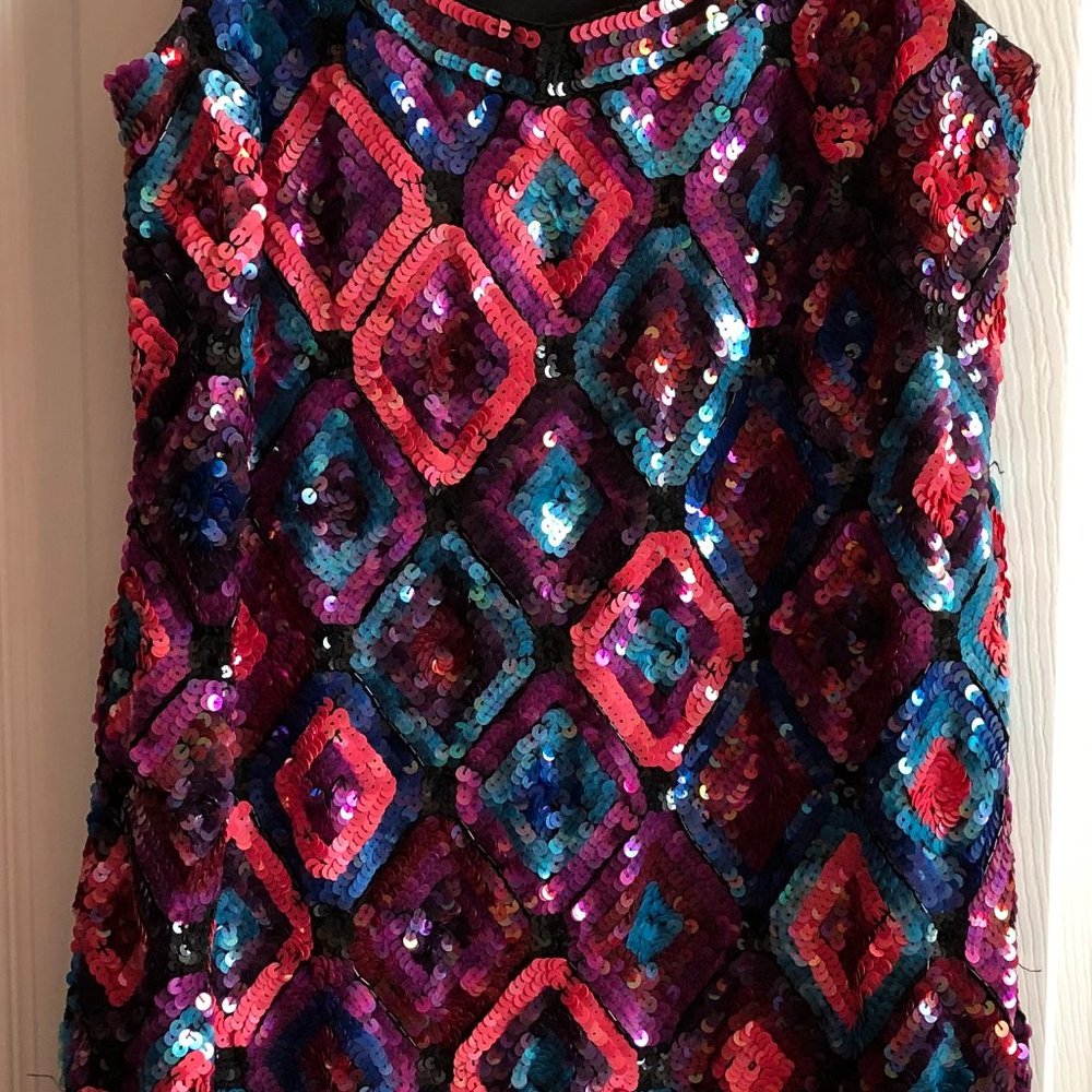 Trina Turk multi colored sequin dress size 4